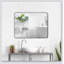 Miroir mural 24 po x 36 po, miroir rectangulaire noir, cadre en métal, miroir de coiffeuse, pour salle de bain, salon, chambre à coucher, décoration murale