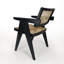 Chaise en teck teinté et rotin naturel-2050270114