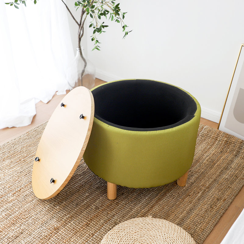Table basse avec rangement en bois massif, Vert