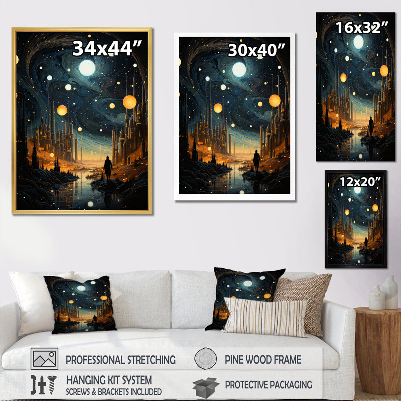 «Black Gold», science-fiction, Galactic Odyssey I, reproduction d'art sur toile, H 40 po x l 30 po x P 1,5 po