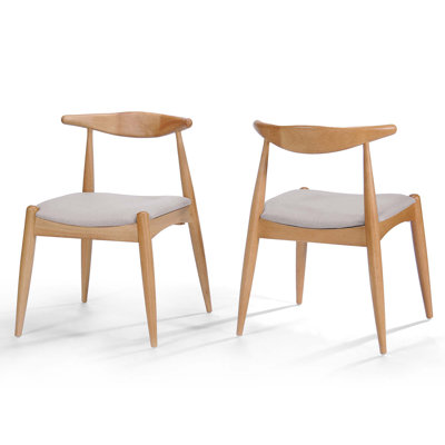 Chaise de salle à manger en bois, ensemble de 2