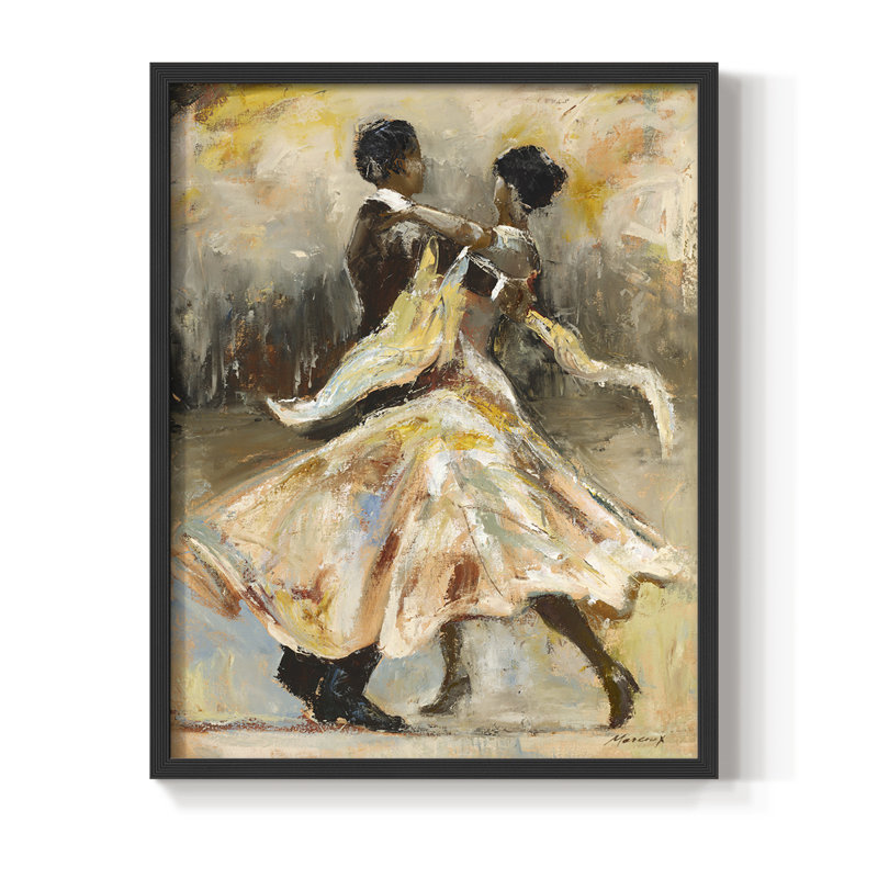 «Night Out», reproduction encadrée - bois massif, Cadre noir, H 10 po x l 8 po
