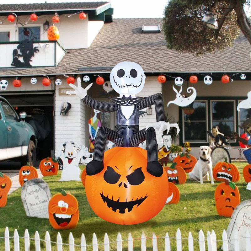 Squelette et citrouille d'Halloween gonflable