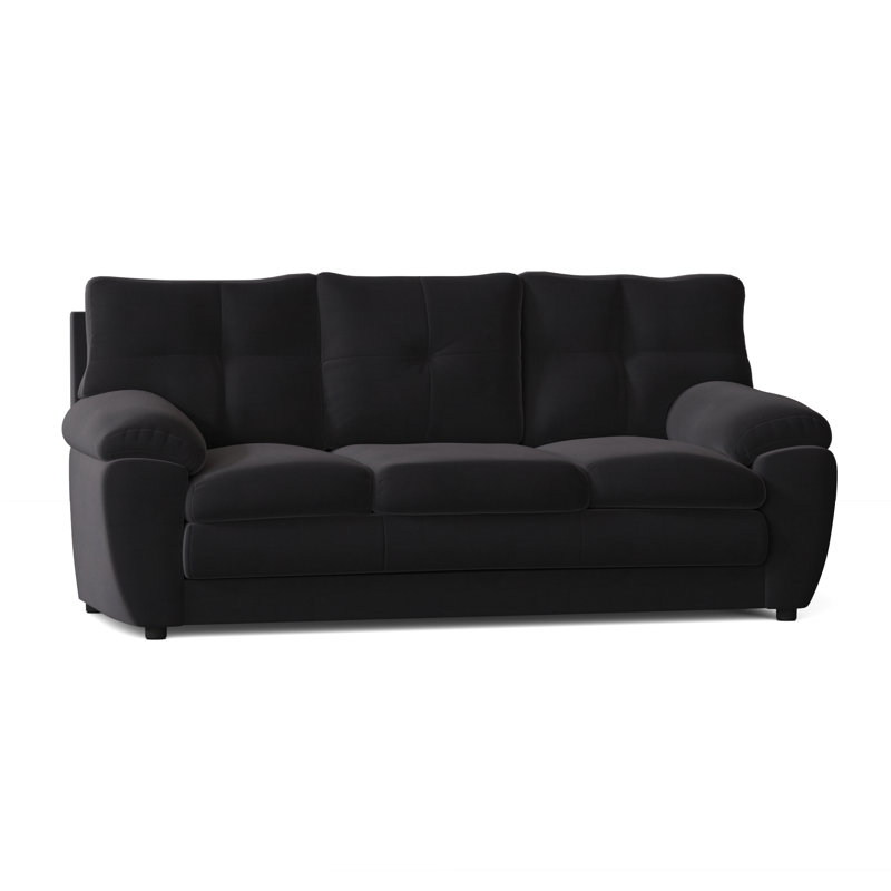 Kenn Upholstered 84'' Sofa, Jitterbug Black
