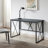 X Design Computer Desk in Weathered Wood and Satin Nickel-1270782072