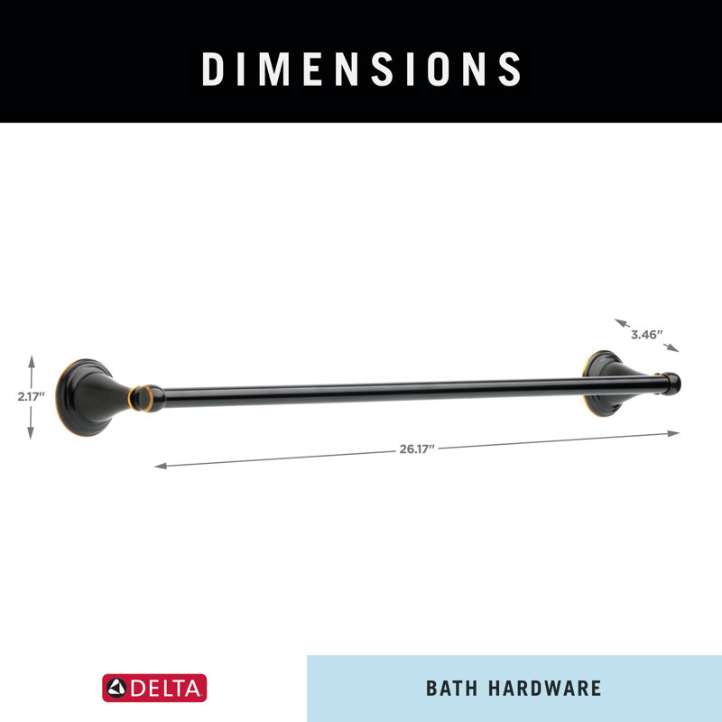 Windemere 24 in. Wall Mount Towel Bar Bath Hardware Accessory, Oil Bronze