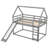 Twin Size Bunk House Bed With Slide And Ladder-831110