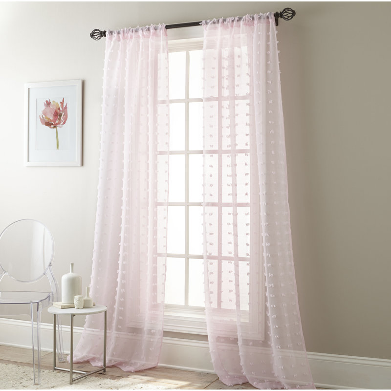 Sheer Curtain Pair, Pink