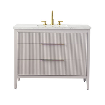 Bilroy Egremt 42'' Single Bathroom Vanity with Engineered Stone Top