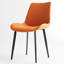 Ensemble de 2 tables de salle à manger en cuir PU orange avec pieds en fer-1230853686