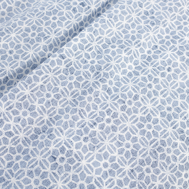 Ensemble de housse de couette 100% coton ultra doux 3 pièces - Carrelage vieilli, bleu, Housse de couette double/grand