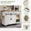 Kitchen Island With Sliding Doors And 3 Drawers-1324151694