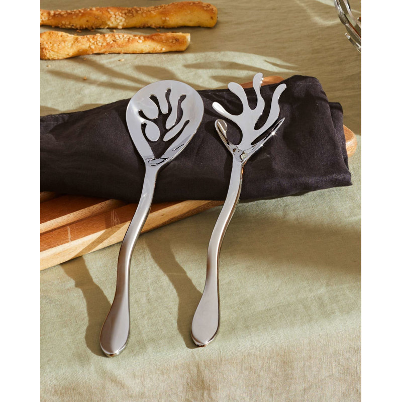 Silver Stainless Steel Mediterraneo Salad Set