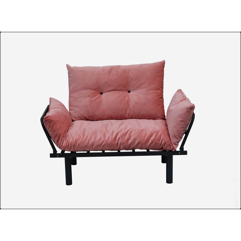 Sona Convertible Futon Loveseat – Modern Sofa Bed For Living Room, Perfect For Small Spaces And Guest Rooms, Pink