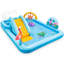 Centre de jeu gonflable Jungle Adventure pour enfants avec glissade d'eau et jet, coussin pour les tout-petits