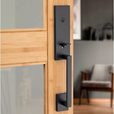 Kwikset Vancouver Exterior Portion Handleset with Single Cylinder Deadbolt (Interior Portion Sold Separately)