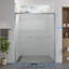 Porte de douche coulissante double en aluminium, porte de salle de bain coulissante de contournement avec verre trempé transparent de 1/4 po (6 mm) de qualité supérieure, cabine de douche en verre coulissante avec quincaillerie