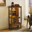 Curio Cabineted Curio Diapaly Cabinet With Adjustable Shelves And Mirrored Back Panel, Tempered Glass Doors (3 Tier), (E26 Bulb Not Included)-1860105434