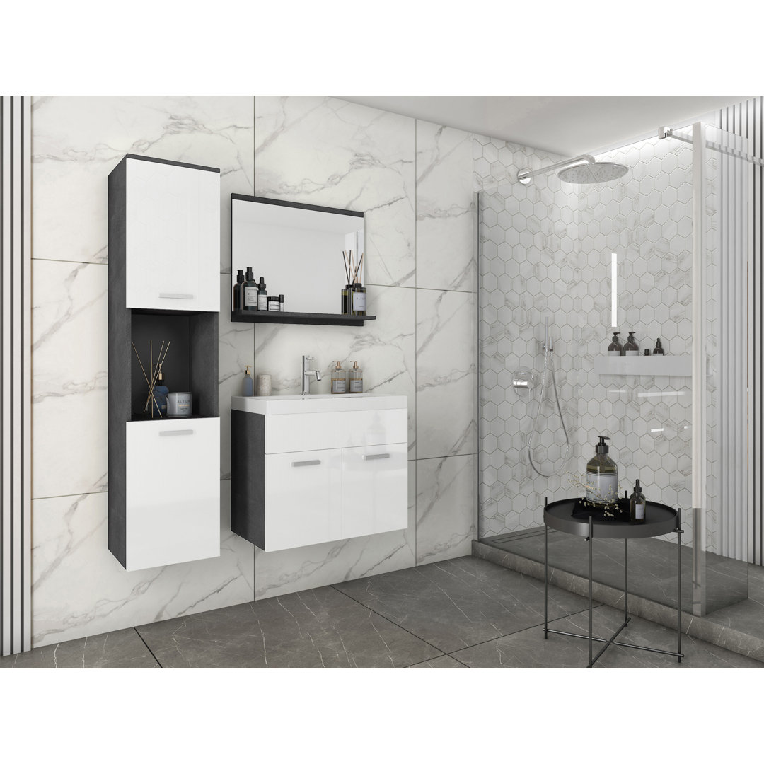 Podgorni 91Cm W x 132Cm H x 35Cm D Bathroom Storage Furniture Set
