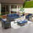 Naresa Wicker - Person Patio Conversation Set with Cushions-787494277-787494281