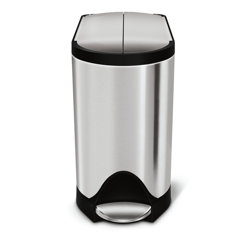 10-Litre Butterfly Step Pedal Bin, Stainless Steel