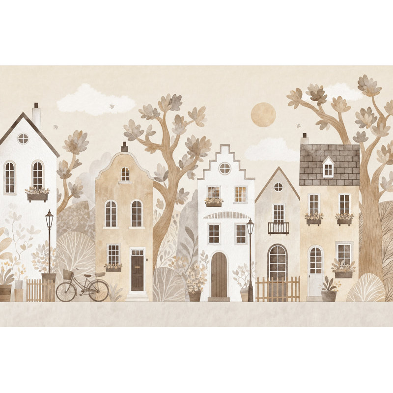 Décoration murale européenne European Water Village, 200 po x 120 po, Non tissé