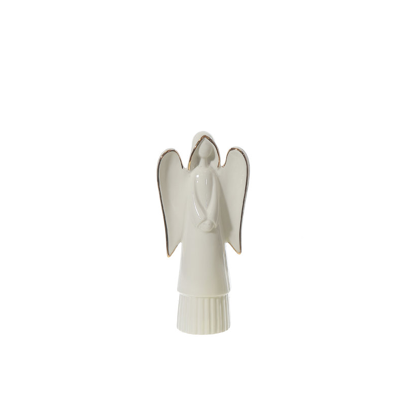 Figurine petit blanc brillant, H 7 po x l 4 po x P 2 po