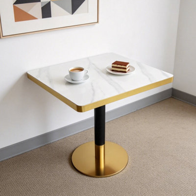 Rectangle 30" L X 24" W Sintered Stone Table Commercial & Residential Use For Cafés, Restaurants & Small Spaces