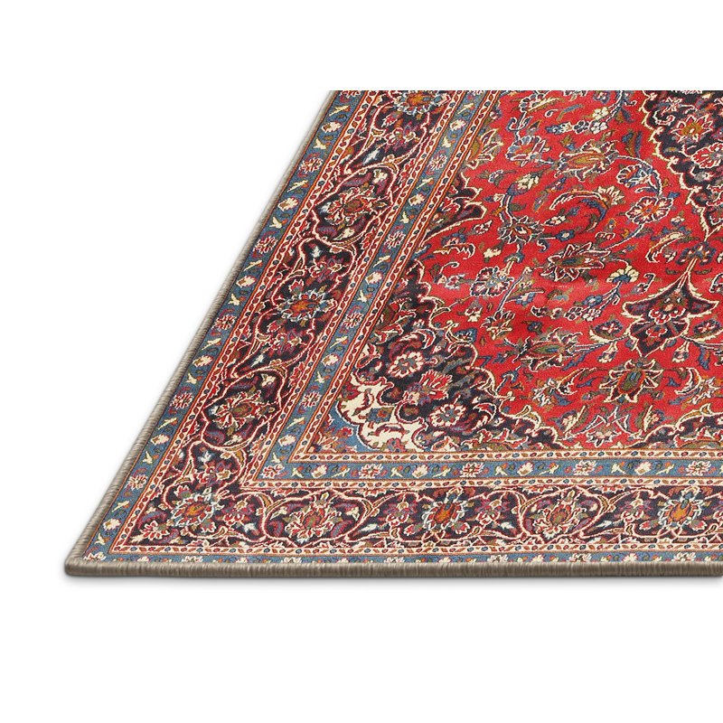 Tapis traditionnel mehroon/noir/crème, Rectangle 5 pi x 7 pi