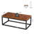 47.24" Solid Wood Coffee Table with Metal Base