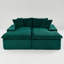 Chaise longue double en velours vert tortue, canapé paresseux multifonctionnel avec éponge entièrement compressée, pouvant être agencée côte à côte ou face à face-1562061141