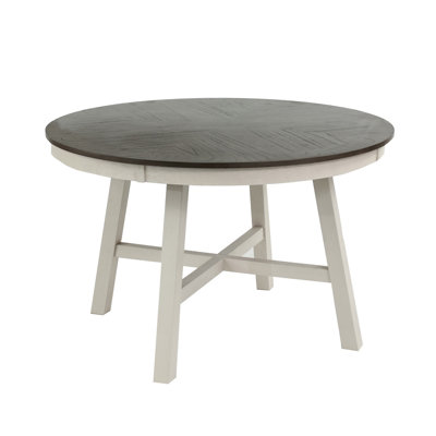 Farmhouse 48 Inch Round Dining Table With Wooden Top - Rustic Kitchen & Dining Room Centerpiece