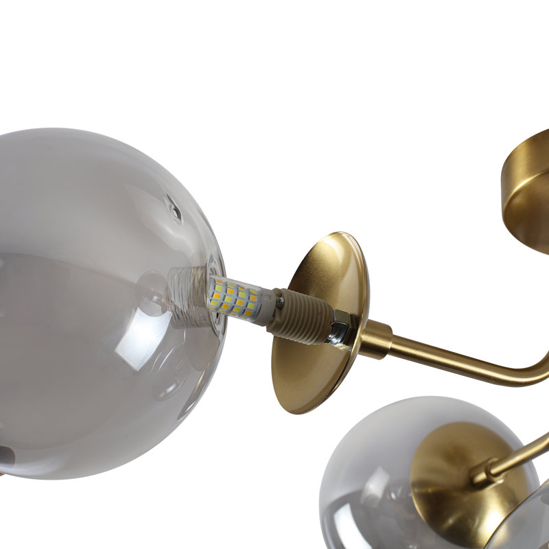 Plafonnier semi-encastré 5 lumières Spoutnik
