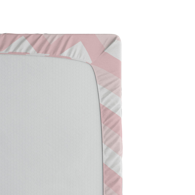 Microfiber Chevron Fitted Sheet, Full Fitted Sheet, Pink