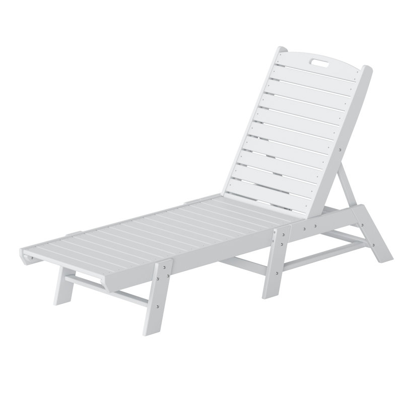 Chaise longue d'extérieur en PEHD Laguna, Blanc