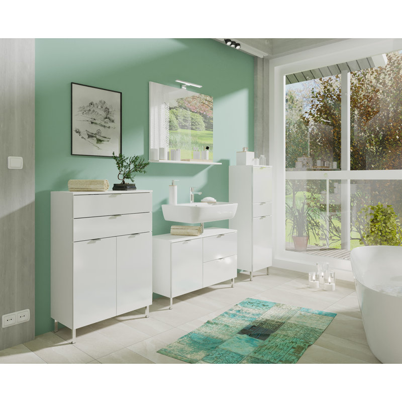 Midgett 80cm Single Bathroom Vanity Base Only, White
