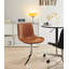 Vintage Oil Wax Leather Dining Chair With A Retro Backrest-112558493