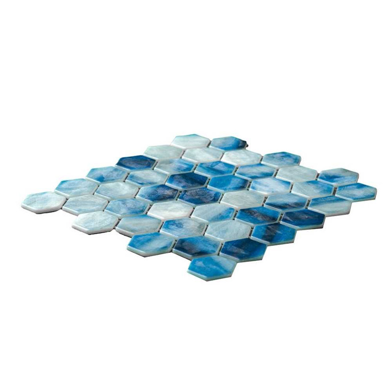 Eterna Hexx 2" x 2" Glass Mosaic Floor and Wall Tile, Dolan