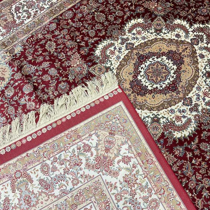 Tapis Kashimiri en soie fabriqué à la main 5 pi x 7 pi Herat ORIENTAL