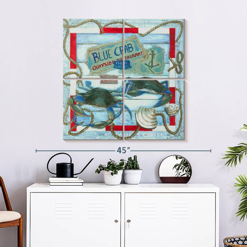 Crabe bleu Quayside, H 32 po x l 32 po