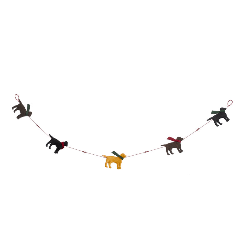 6' Multicolor Felt Dog Figurine Garland