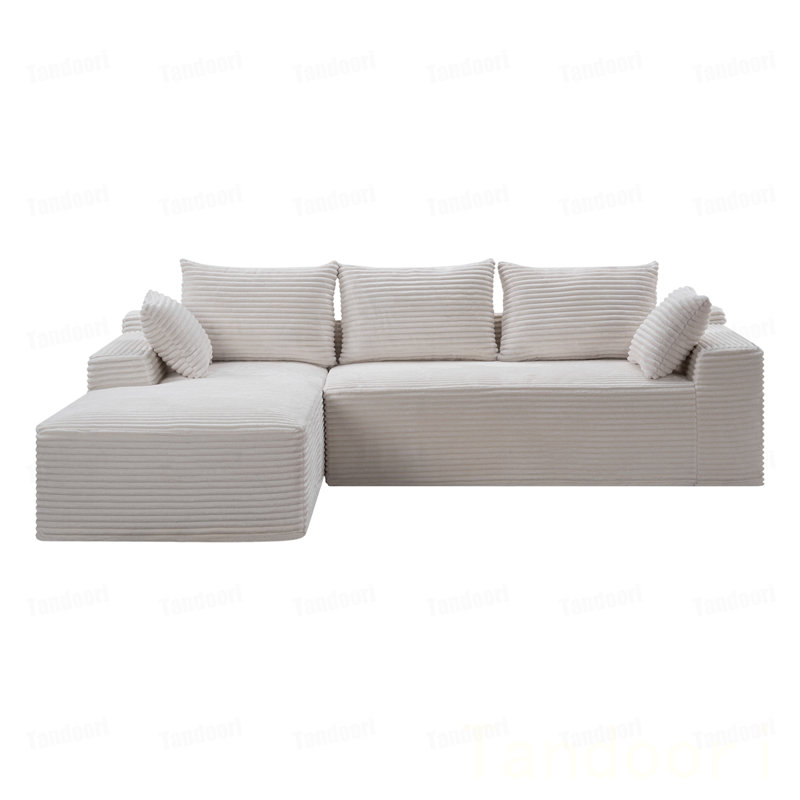 Canapé modulaire Cloud avec méridienne en forme de L, canapé rembourré minimaliste moderne pour le salon, canapé d'angle à assise profonde, aucun assemblage requis