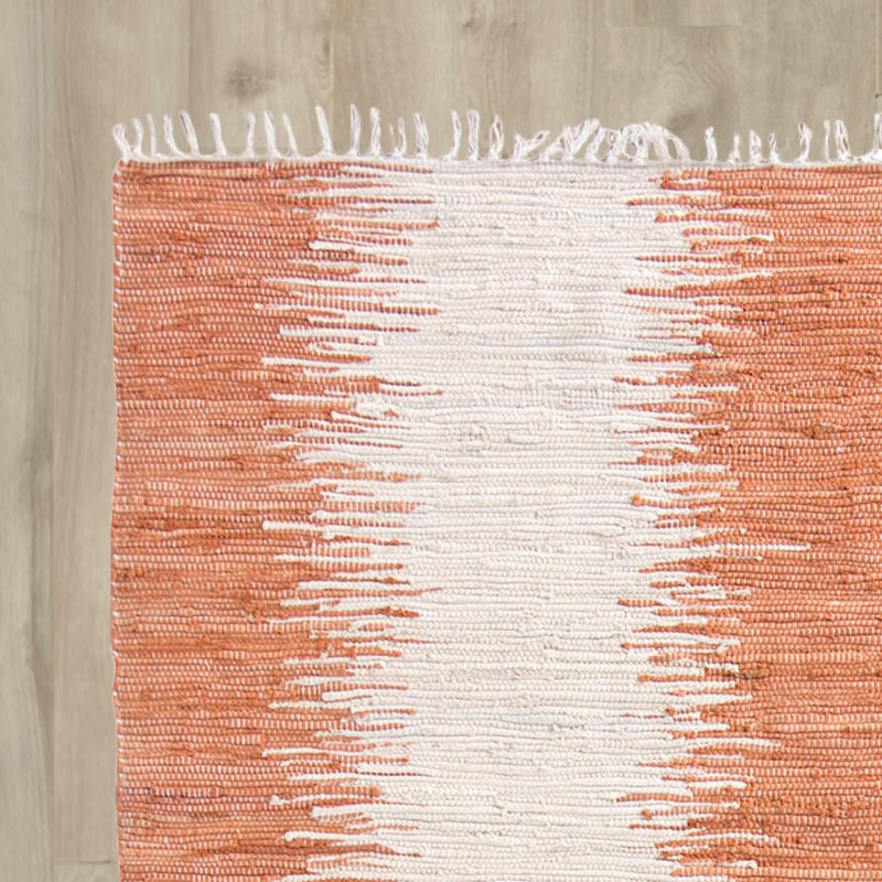 Demson Abstract Cotton Hand Woven Area Rug, Rectangle 122 x 183 cm