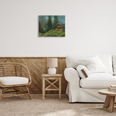 Cabine à la base de la toile de montagne, design par lettré et doublé