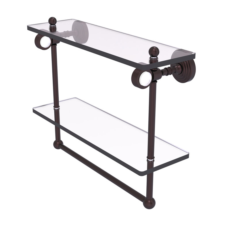 Étagère à 2 niveaux Jarrell, H 13 po x l 16 po x P 5,12 po, Bronze antique