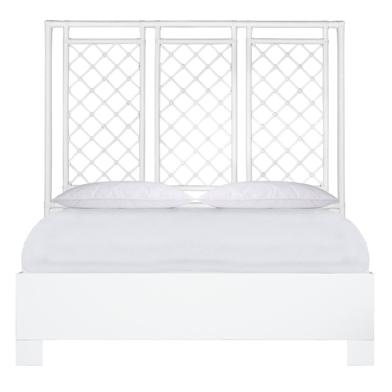 Low Profile Standard Bed, White, Queen