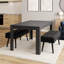 Fairmont Dining Table with 2 Velvet Benches Set-211279684-211279686