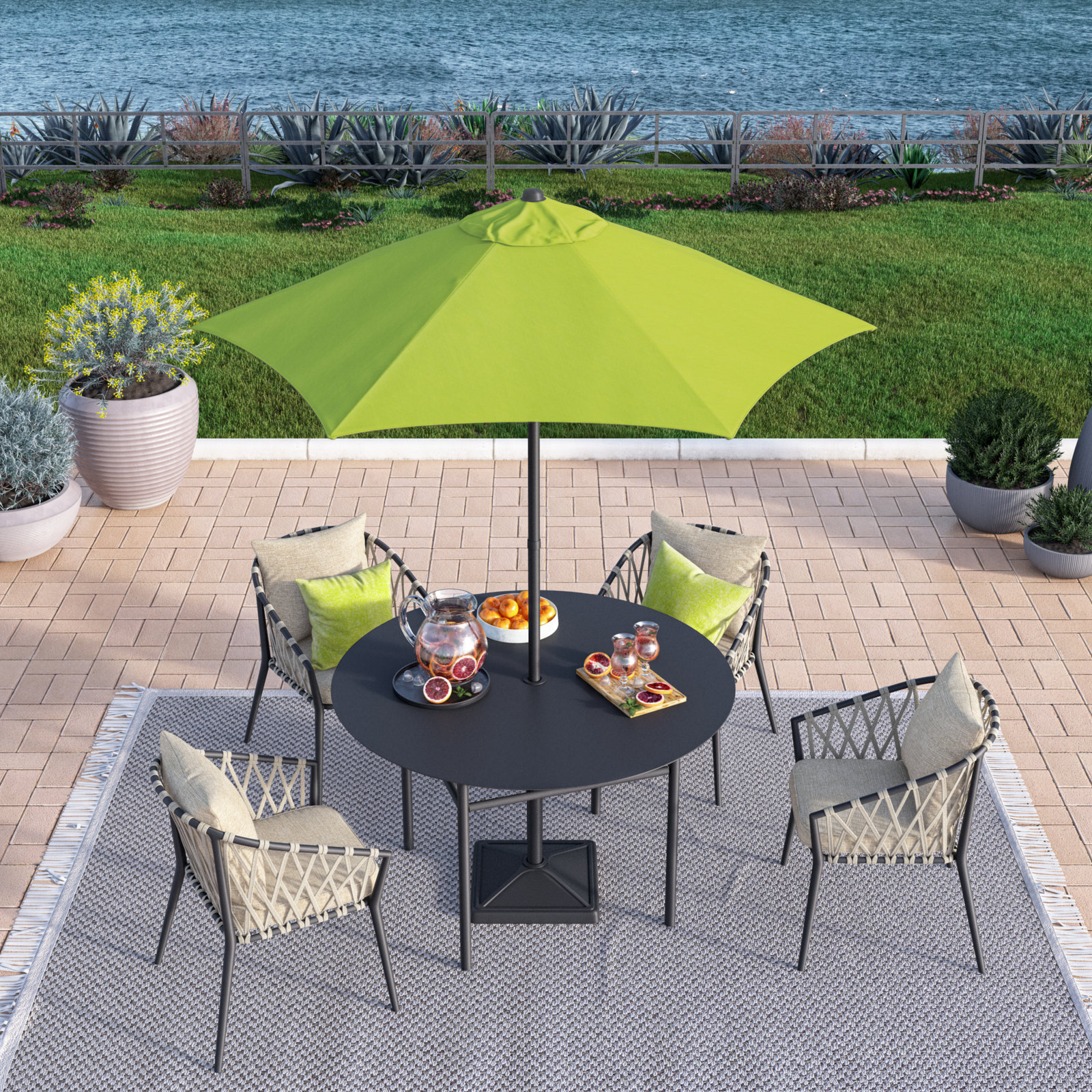 Toscana 90'' Outdoor Umbrella, Lime