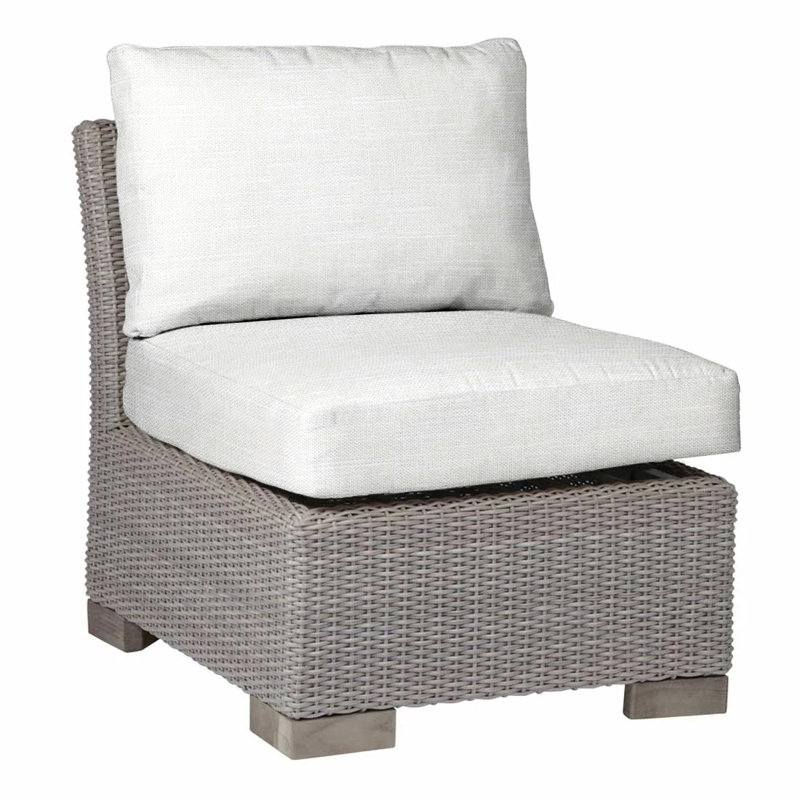 Club Patio Lounge Chair with Cushions, Oyster, Dove Sunbrella® Linen, No Welt