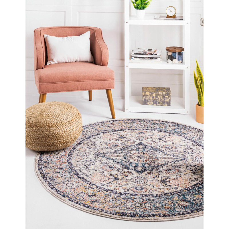 Gause Oriental Indoor Rug, Round 7'10"
